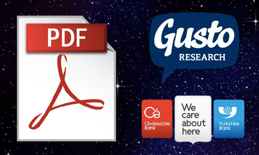 A PDF icon, Gusto’s logo, and Clydesdale Yorkshire Bank’s logo.